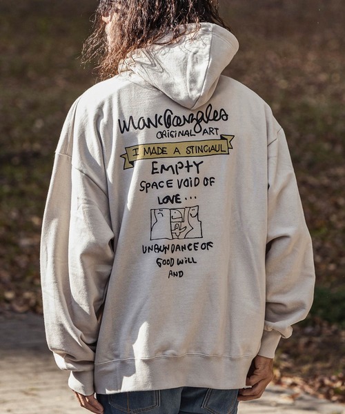 Mark Gonzales（マーク・ゴンザレス）の「【WEB・直営店限定】MARK GONZALES ARTWORK COLLECTION(マーク ゴンザレス)バックプリントプルパーカー 3type 5colors（パーカー・メンズ・ベージュ系1/ネイビー系1/グレー系2/ネイビー系2/ブラック系3/グレー系1/ネイビー系3/ホワイト系1/グレー系3/ホワイト系2/ホワイト系3/ブラック系2/ブラック系1/ベージュ系2/ベージュ系3・L/XL/M）」の11枚目の写真