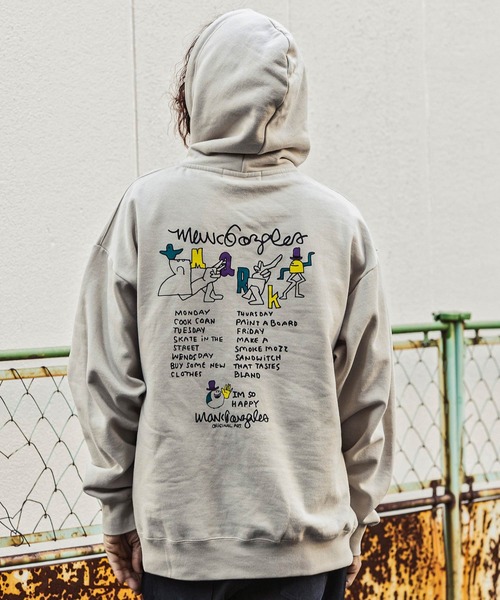 Mark Gonzales（マーク・ゴンザレス）の「【WEB・直営店限定】MARK GONZALES ARTWORK COLLECTION(マーク ゴンザレス)バックプリントプルパーカー 3type 5colors（パーカー・メンズ・ベージュ系1/ネイビー系1/グレー系2/ネイビー系2/ブラック系3/グレー系1/ネイビー系3/ホワイト系1/グレー系3/ホワイト系2/ホワイト系3/ブラック系2/ブラック系1/ベージュ系2/ベージュ系3・L/XL/M）」の12枚目の写真