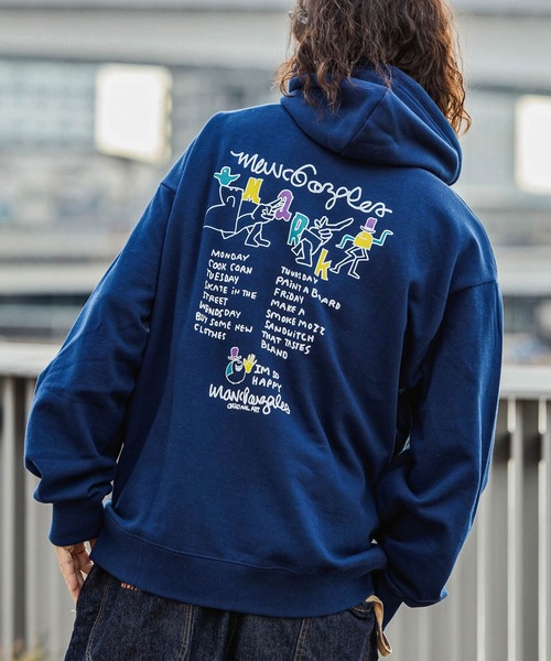 Mark Gonzales（マーク・ゴンザレス）の「【WEB・直営店限定】MARK GONZALES ARTWORK COLLECTION(マーク ゴンザレス)バックプリントプルパーカー 3type 5colors（パーカー・メンズ・ベージュ系1/ネイビー系1/グレー系2/ネイビー系2/ブラック系3/グレー系1/ネイビー系3/ホワイト系1/グレー系3/ホワイト系2/ホワイト系3/ブラック系2/ブラック系1/ベージュ系2/ベージュ系3・L/XL/M）」の15枚目の写真