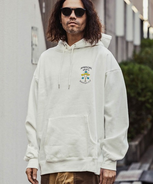 Mark Gonzales（マーク・ゴンザレス）の「【WEB・直営店限定】MARK GONZALES ARTWORK COLLECTION(マーク ゴンザレス)バックプリントプルパーカー 3type 5colors（パーカー・メンズ・ベージュ系1/ネイビー系1/グレー系2/ネイビー系2/ブラック系3/グレー系1/ネイビー系3/ホワイト系1/グレー系3/ホワイト系2/ホワイト系3/ブラック系2/ブラック系1/ベージュ系2/ベージュ系3・L/XL/M）」の16枚目の写真
