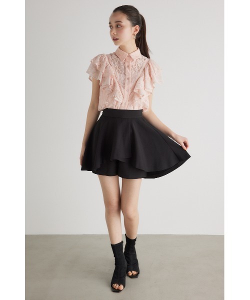 rienda（リエンダ）の「メッシュレースコンビフリルブラウス 春服（シャツ/ブラウス・レディース・ホワイト/ライトピンク/ブラック・FREE）」の19枚目の写真