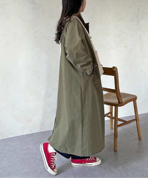 CPCM（シーピーシーエム）の「襟配色ステンカラーコート（ステンカラーコート・メンズ・ブラック/カーキ/ベージュ・MEDIUM/LARGE）」の17枚目の写真