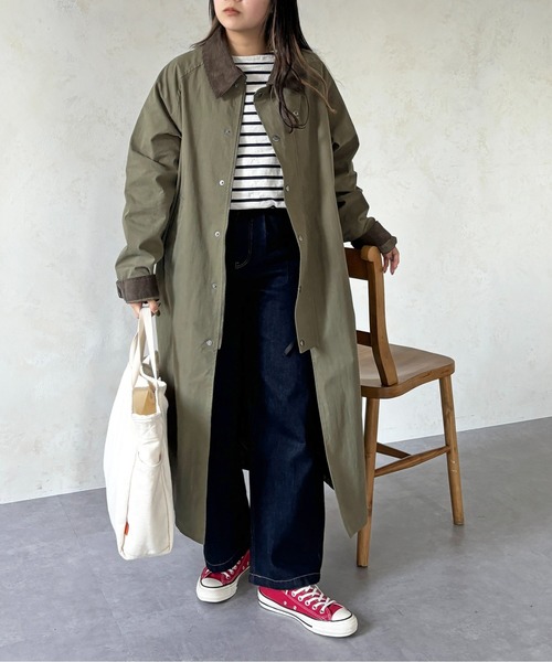 CPCM（シーピーシーエム）の「襟配色ステンカラーコート（ステンカラーコート・メンズ・ブラック/カーキ/ベージュ・MEDIUM/LARGE）」の16枚目の写真