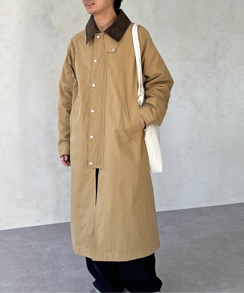 CPCM（シーピーシーエム）の「襟配色ステンカラーコート（ステンカラーコート・メンズ・ブラック/カーキ/ベージュ・MEDIUM/LARGE）」の8枚目の写真