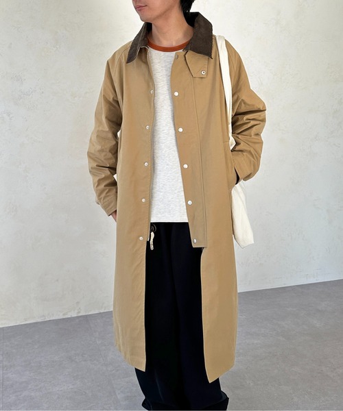 CPCM（シーピーシーエム）の「襟配色ステンカラーコート（ステンカラーコート・メンズ・ブラック/カーキ/ベージュ・MEDIUM/LARGE）」の14枚目の写真