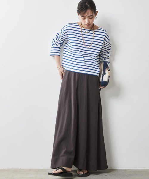 CHIC STYLE（シックスタイル）の「＜大きいサイズ＞クロップド丈ボーダーカットソー シックスタイル（Tシャツ/カットソー・レディース・ネイビー×ホワイト/ホワイト×レッド/ホワイト×ブルー・L/LL/3L/4L/5L）」の20枚目の写真
