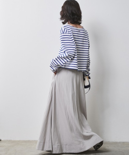 CHIC STYLE（シックスタイル）の「＜大きいサイズ＞クロップド丈ボーダーカットソー シックスタイル（Tシャツ/カットソー・レディース・ネイビー×ホワイト/ホワイト×レッド/ホワイト×ブルー・L/LL/3L/4L/5L）」の15枚目の写真