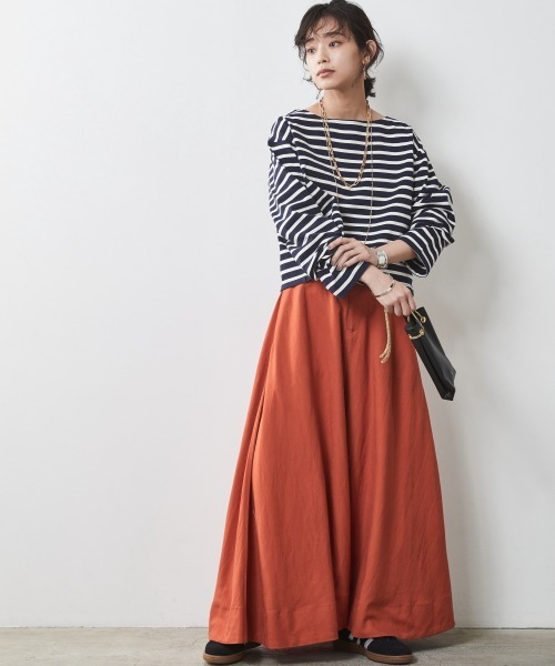 CHIC STYLE（シックスタイル）の「＜大きいサイズ＞クロップド丈ボーダーカットソー シックスタイル（Tシャツ/カットソー・レディース・ネイビー×ホワイト/ホワイト×レッド/ホワイト×ブルー・L/LL/3L/4L/5L）」の17枚目の写真