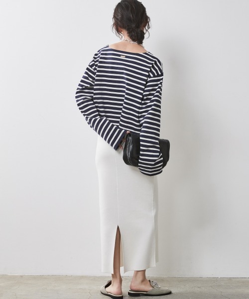 CHIC STYLE（シックスタイル）の「＜大きいサイズ＞クロップド丈ボーダーカットソー シックスタイル（Tシャツ/カットソー・レディース・ネイビー×ホワイト/ホワイト×レッド/ホワイト×ブルー・L/LL/3L/4L/5L）」の10枚目の写真