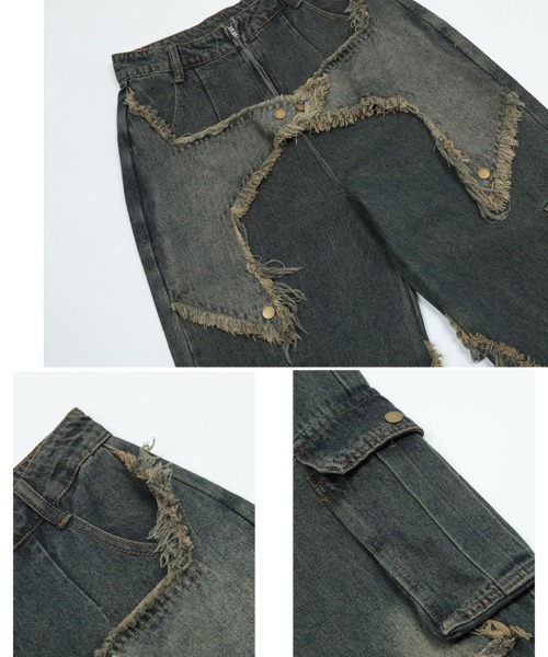 mushwear(マッシュウェア)の「スターカット ダメージワイドデニムパンツ(デニムパンツ・メンズ・ブルー・SMALL/MEDIUM/LARGE)」の10枚目の写真