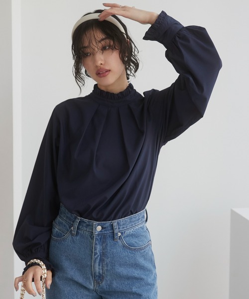 ANGIE（アンジー）の「2WAYフリルスタンドカラーブラウス（シャツ
