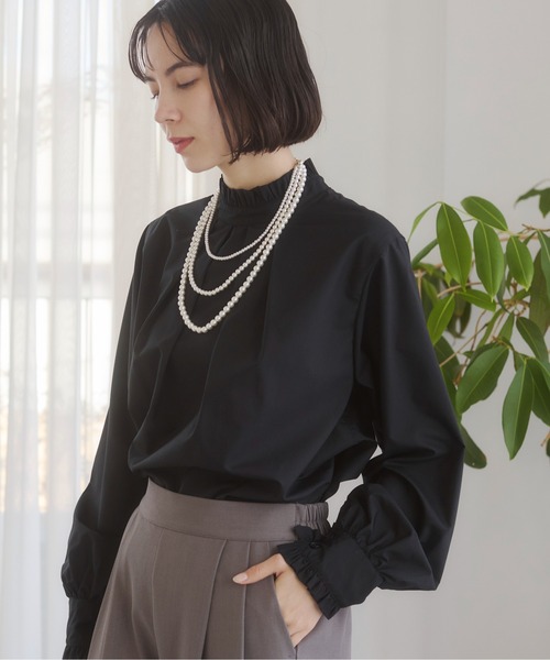 2WAYフリルスタンドカラーブラウス（シャツ/ブラウス）｜ANGIE