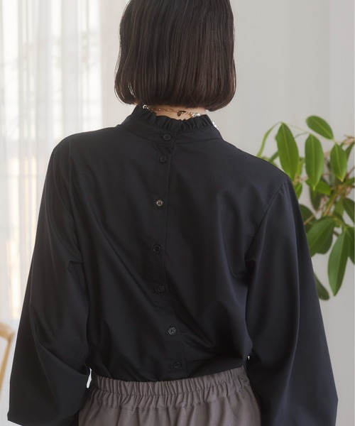 2WAYフリルスタンドカラーブラウス（シャツ/ブラウス）｜ANGIE