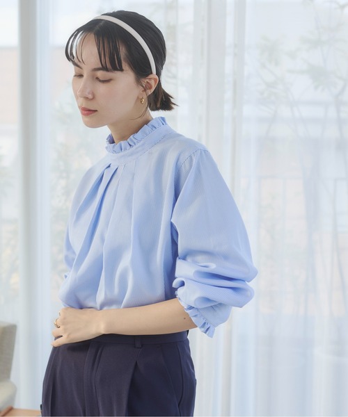 2WAYフリルスタンドカラーブラウス（シャツ/ブラウス）｜ANGIE