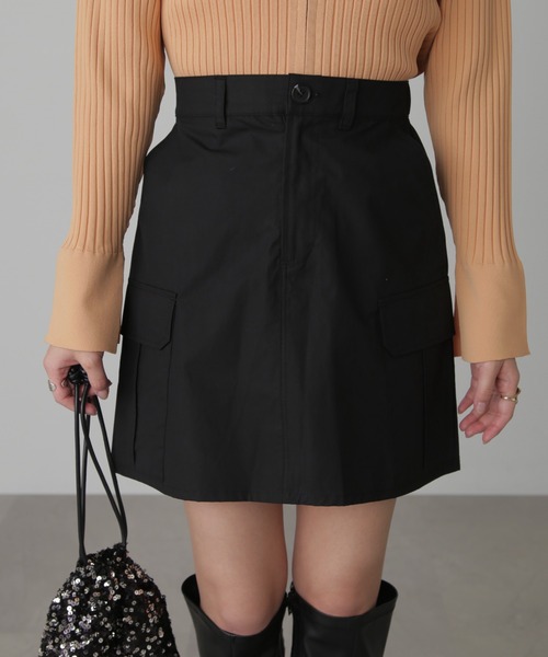 FREE'S MART(フリーズマート)の「◆ナイロンカーゴミニスカート(スカート・レディース・ブラック/カーキ/ホワイト・SMALL/MEDIUM)」の2枚目の写真