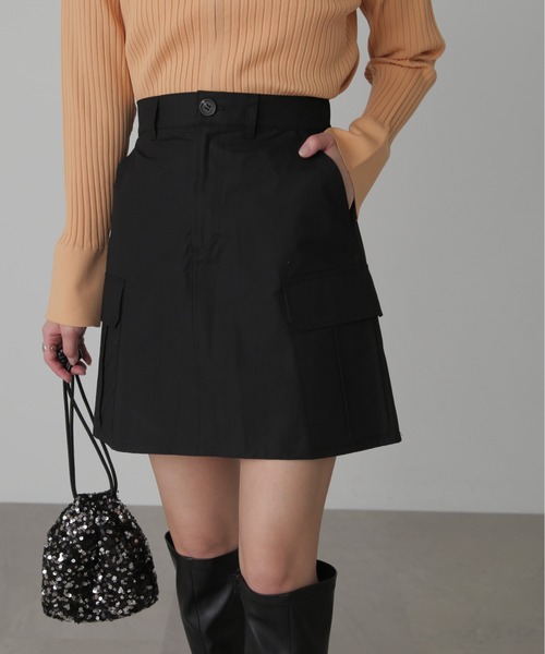 FREE'S MART(フリーズマート)の「◆ナイロンカーゴミニスカート(スカート・レディース・ブラック/カーキ/ホワイト・SMALL/MEDIUM)」の4枚目の写真