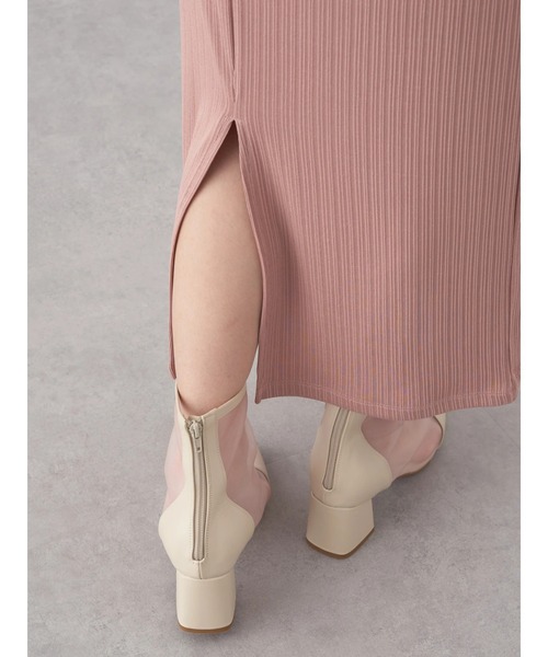 earth music&ecology（アースミュージックアンドエコロジー）の「SET2点リブワンピース+チュールビスチェ（ワンピース・レディース・ブラック/ピンク系その他2・FREE）」の21枚目の写真