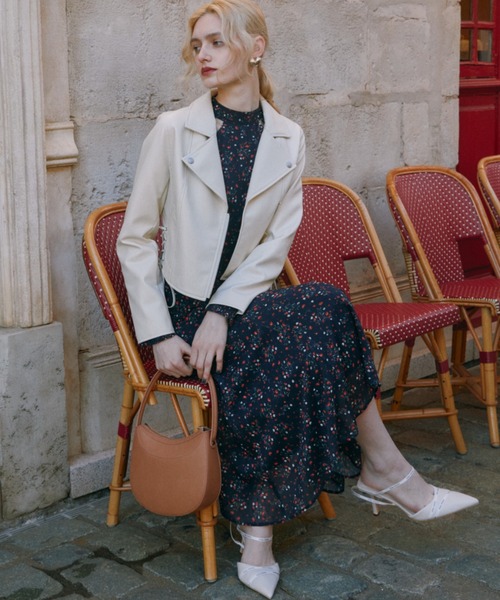 EIMY ISTOIRE（エイミーイストワール）の「フェイクレザーレースアップライダース（ライダースジャケット・レディース・ブラック/ホワイト・S/M）」の14枚目の写真