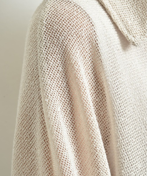 INTERPLANET（インタープラネット）の「スラブメッシュ長袖シャツ（シャツ/ブラウス・レディース・ブラック/ライトベージュ/オフホワイト・FREE）」の12枚目の写真