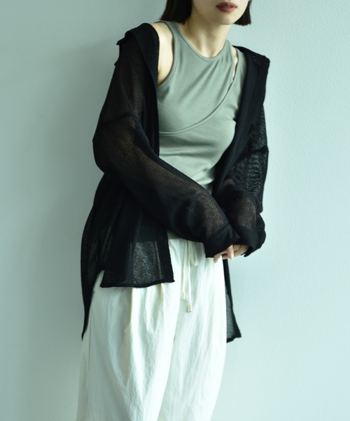 INTERPLANET（インタープラネット）の「スラブメッシュ長袖シャツ（シャツ/ブラウス・レディース・ブラック/ライトベージュ/オフホワイト・FREE）」の17枚目の写真