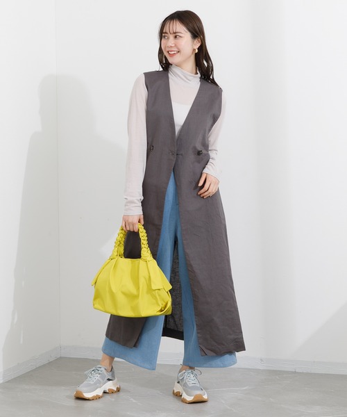 KATHARINE ROSS（キャサリンロス）の「【KATHARINE ROSS】タックナイロンバッグ（トートバッグ・レディース・イエロー/ミント/グレイッシュベージュ・MEDIUM）」の18枚目の写真