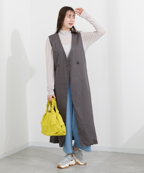 KATHARINE ROSS（キャサリンロス）の「【KATHARINE ROSS】タックナイロンバッグ（トートバッグ・レディース・イエロー/ミント/グレイッシュベージュ・MEDIUM）」の19枚目の写真