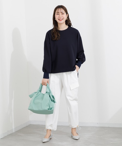 KATHARINE ROSS（キャサリンロス）の「【KATHARINE ROSS】タックナイロンバッグ（トートバッグ・レディース・イエロー/ミント/グレイッシュベージュ・MEDIUM）」の11枚目の写真