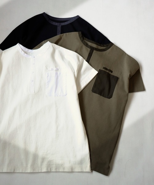 antiqua(アンティカ)の「バスクヘンリーTシャツ(Tシャツ/カットソー・レディース・カーキ/ブラック/ホワイト・FREE)」の20枚目の写真