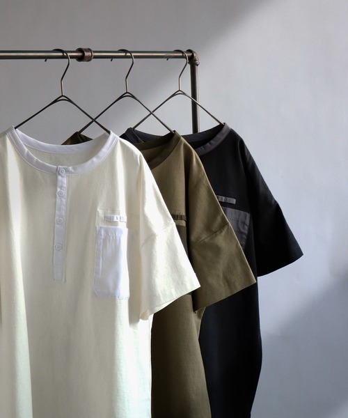 antiqua(アンティカ)の「バスクヘンリーTシャツ(Tシャツ/カットソー・レディース・カーキ/ブラック/ホワイト・FREE)」の19枚目の写真