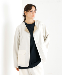 【TAION / タイオン】 MILITARY REVERSIBLE CREW NECK CARDIGAN / リバーシブルクルーブルゾン