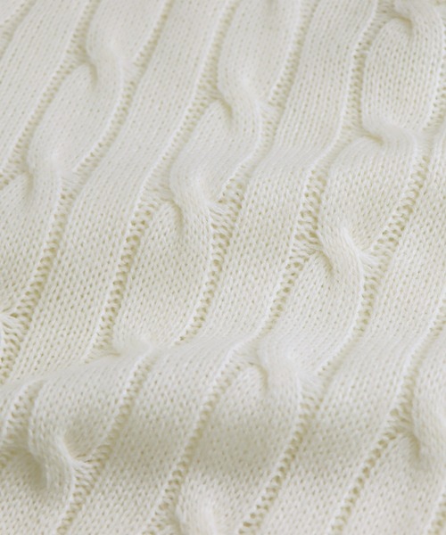 BLUEEAST（ブルーイースト）の「半袖ケーブルニット（ニット/セーター・レディース・アイボリー/グリーン/ブルー/ネイビー/チャコールグレー/ミント/ピンク/イエロー/ブラック系/アイボリー系/レッド・MEDIUM）」の16枚目の写真