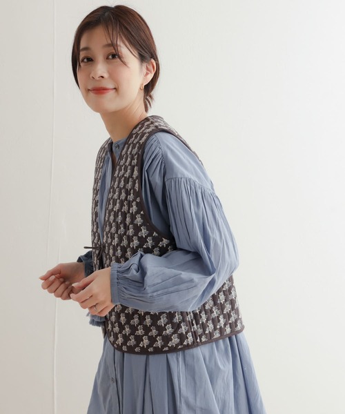 美品＊desert designs＊アボリジニアート キルティングベスト＊S セール】コットンリバーシブルキルティングベスト（ベスト