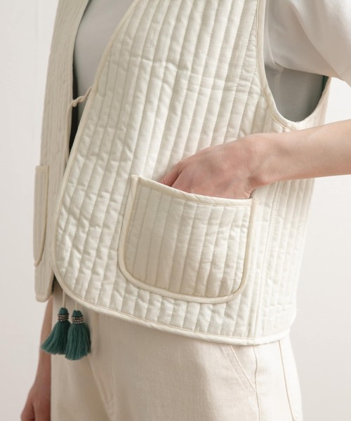 セール】コットンリバーシブルキルティングベスト（ベスト