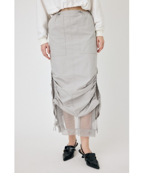 MOUSSY(マウジー)の「MESH LAYERED カーゴスカート(スカート・レディース・ライトグレー/ブラック/ライトピンク・1/2)」の3枚目の写真