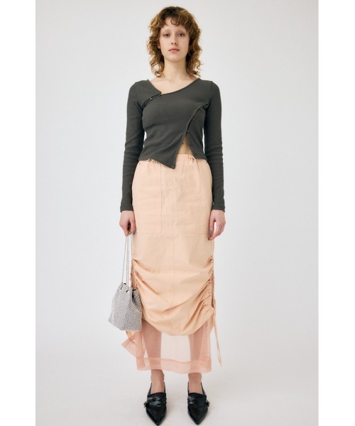 MOUSSY(マウジー)の「MESH LAYERED カーゴスカート(スカート・レディース・ライトグレー/ブラック/ライトピンク・1/2)」の6枚目の写真