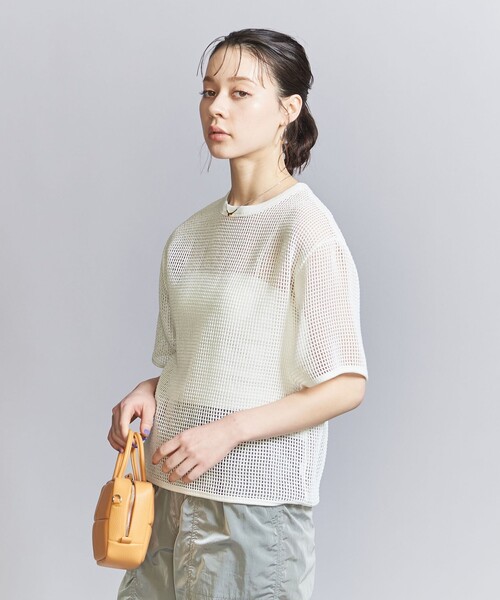 BEAUTY&YOUTH UNITED ARROWS(ビューティーアンドユースユナイテッドアローズ)の「メッシュ クルーネック プルオーバー(Tシャツ/カットソー・レディース・オレンジ/ネイビー/ホワイト/ケリー/ブラック・FREE)」の20枚目の写真
