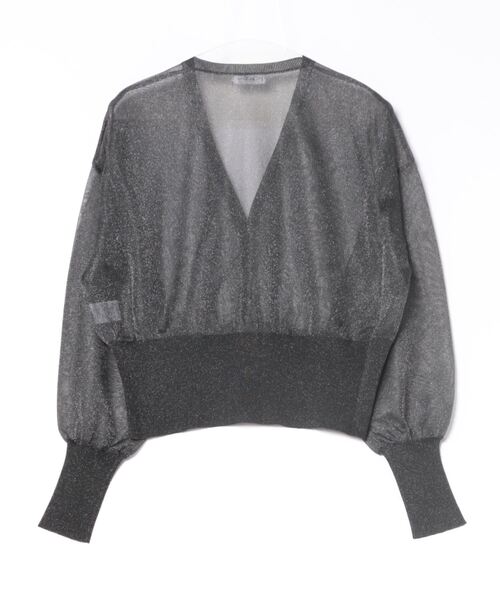 Lui's（ルイス）の「シアーVネックカーディガン（カーディガン/ボレロ・レディース・ホワイト/グリーン/ブラック・FREE）」の15枚目の写真