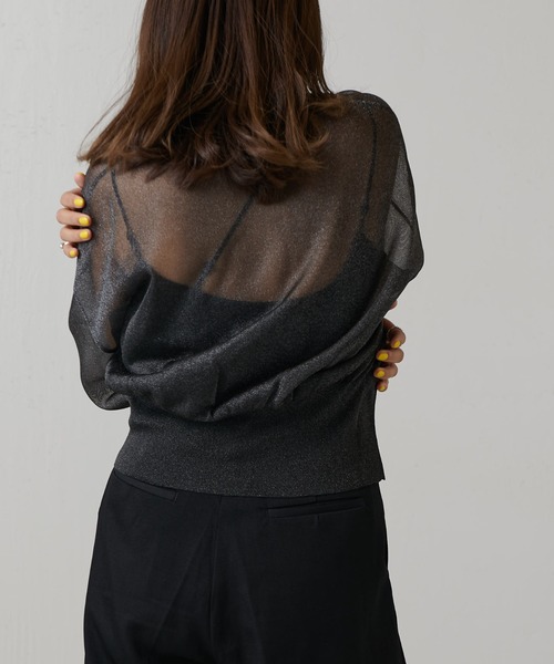 Lui's（ルイス）の「シアーVネックカーディガン（カーディガン/ボレロ・レディース・ホワイト/グリーン/ブラック・FREE）」の20枚目の写真