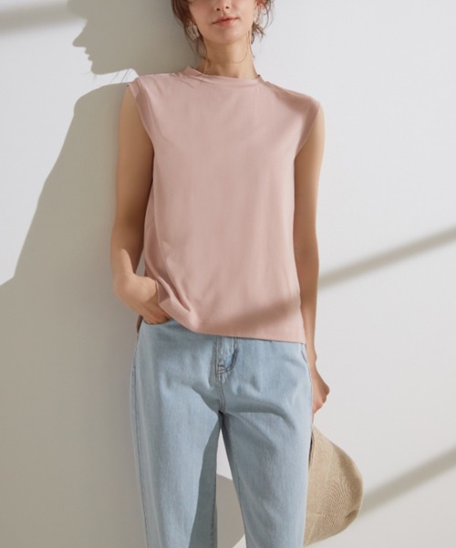 GUNZE（グンゼ）の「KIREILABO/キレイラボ ノースリーブ クイックドライ＆UVカット（Tシャツ/カットソー・レディース・ブラック/ピンク系その他/オフホワイト/ブラウン/モスグリーン/オリーブ/ライトブルー・MEDIUM/LARGE/X-LARGE）」の7枚目の写真