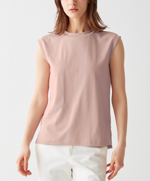 GUNZE（グンゼ）の「KIREILABO/キレイラボ ノースリーブ クイックドライ＆UVカット（Tシャツ/カットソー・レディース・ブラック/ピンク系その他/オフホワイト/ブラウン/モスグリーン/オリーブ/ライトブルー・MEDIUM/LARGE/X-LARGE）」の10枚目の写真