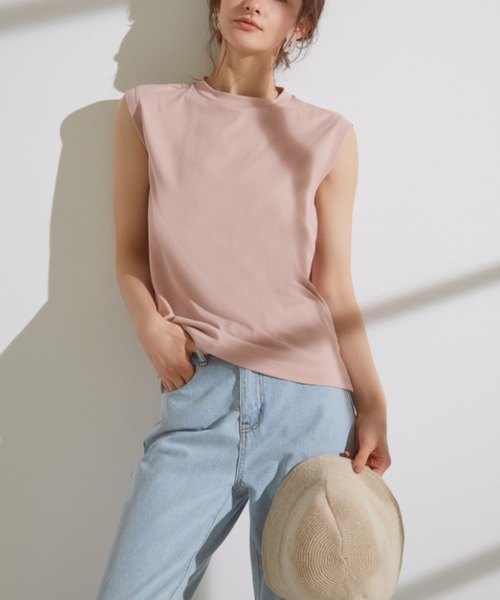 GUNZE（グンゼ）の「KIREILABO/キレイラボ ノースリーブ クイックドライ＆UVカット（Tシャツ/カットソー・レディース・ブラック/ピンク系その他/オフホワイト/ブラウン/モスグリーン/オリーブ/ライトブルー・MEDIUM/LARGE/X-LARGE）」の8枚目の写真