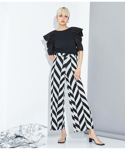 Settimissimo（セッティミッシモ）の「タックショルダー 切替 プルオーバー クルーネック（Tシャツ/カットソー・レディース・オフホワイト/ブラック・M）」の13枚目の写真