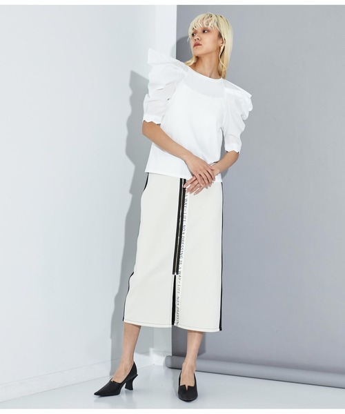 Settimissimo（セッティミッシモ）の「タックショルダー 切替 プルオーバー クルーネック（Tシャツ/カットソー・レディース・オフホワイト/ブラック・M）」の18枚目の写真