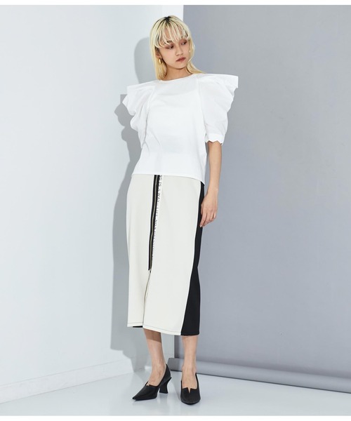 Settimissimo（セッティミッシモ）の「タックショルダー 切替 プルオーバー クルーネック（Tシャツ/カットソー・レディース・オフホワイト/ブラック・M）」の19枚目の写真