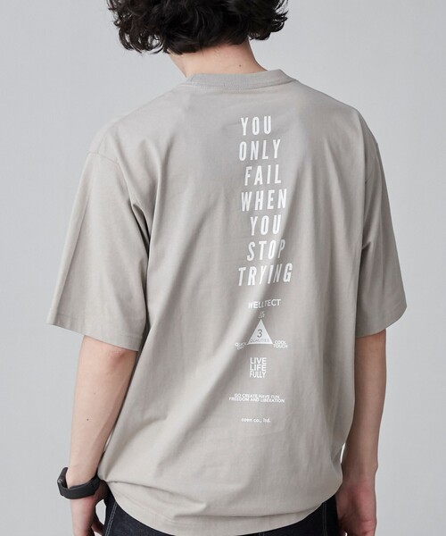 coen(コーエン)の「【WELLTECT】ロゴバックプリントTシャツ(WEB限定カラー)(Tシャツ/カットソー・メンズ・ホワイト/ライトグレー/ブラック・S/M/L/XL)」の1枚目の写真