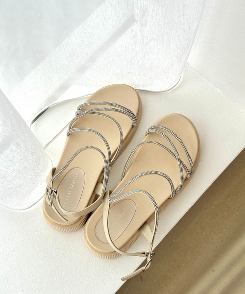 CFCL ラインコードストラップサンダル ベージュ LINE CORD STRAP