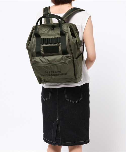 WEGO（ウィゴー）の「WEGO/ミリタリー2WAYリュック（バックパック/リュック・レディース・ブラック/カーキ・FREE）」の6枚目の写真