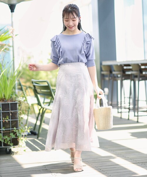 couture brooch（クチュールブローチ）の「◆クレマチス エンブロオーガンスカート（スカート・レディース・ブラウン系その他2/ライトグレー系・36/38/42/40）」の20枚目の写真