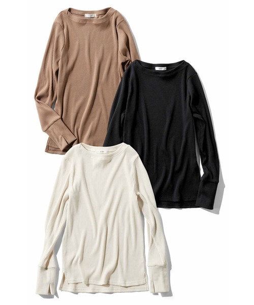 IEDIT(イディット)の「IEDIT ネッククロスデザインのカットソーリブトップス(Tシャツ/カットソー・レディース・モカ/ブラック/アイボリー・XX-LARGE/X-LARGE/LARGE/MEDIUM/SMALL/XXX-LARGE)」の8枚目の写真