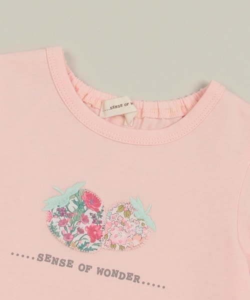 sense of wonder(センスオブワンダー)の「いちごアップリケ半袖Tシャツ(Tシャツ/カットソー・キッズ・キナリ/ネイビー/ライトピンク・80cm/90cm/100cm/110cm/120cm/130cm)」の6枚目の写真